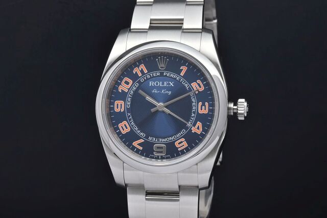 ロレックス ROLEX 114200 M番(2007年頃製造) ブルー メンズ 腕時計