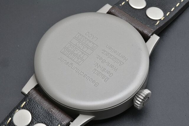 駅南やまご質店オンラインショップ / ラコ LACO 861747 オリジナル パイロットウォッチ ライプツィヒ 42MM メンズ SS/レザー 手巻  FL23883 黒文字盤