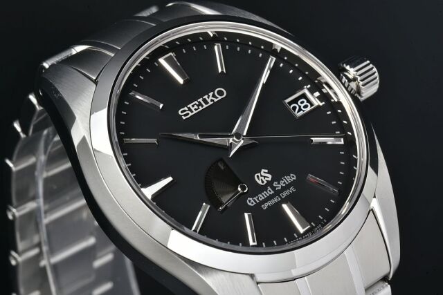 SEIKO セイコー GS グランドセイコー SBGA003 9R65-0AA0 パワーリザーブ デイト 黒 ブラック SS ステンレス メンズ 自動巻き スプリングドライブ【6ヶ月保証】【腕時計】