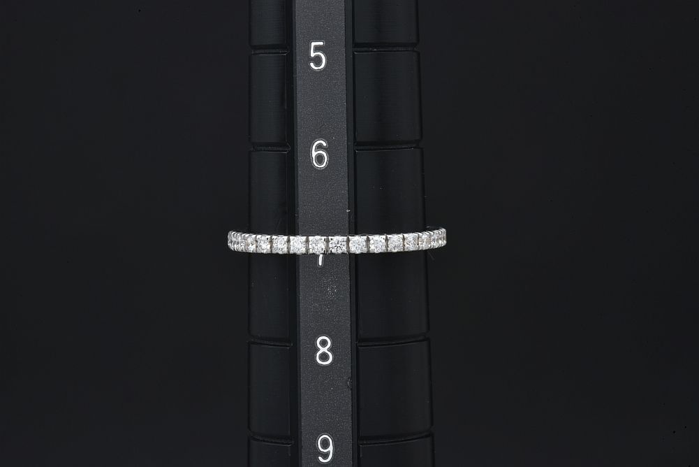 BVLGARI ブルガリ エタニティ リング ウェディングリング フルダイヤモンド 0.31ct K18WG #47 348046【正規品・美品】